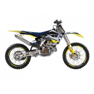 BLACKBIRD KOMPLET NAKLEJEK (OKLEIN) HUSQVARNA FC/TC 14-15, TE/FE 14-16 DREAM 5 CHROME EFX KOLOR NIEBIESKI ŻÓŁTY