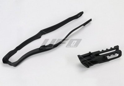 UFO KOMPLET ŚLIZG (HO04663001) + PROWADNICA (HO04662001) ŁAŃCUCHA HONDA CRF 250 04-17, KOLOR CZARNY