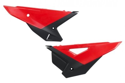 UFO BOCZKI TYLNE KOMPLET CRF 250R / 450R 25 KOLOR OEM (CZERWONY/CZARNY)
