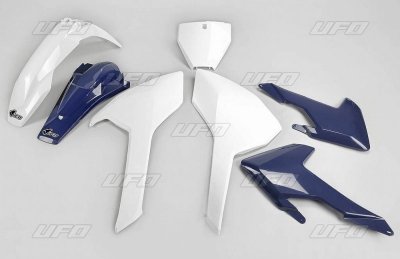 UFO KOMPLET PLASTIKÓW HUSQVARNA TC/FC 125/250/300/350/450 16-18 (Z WYJĄTKIEM TC 250 16) KOLOR OEM 16 (BIAŁY/NIEBIESKI) (HU616E99