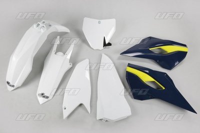 UFO KOMPLET PLASTIKÓW HUSQVARNA TC 250 16, KOLOR OEM (BIAŁY/NIEBIESKI) (HU617E999)
