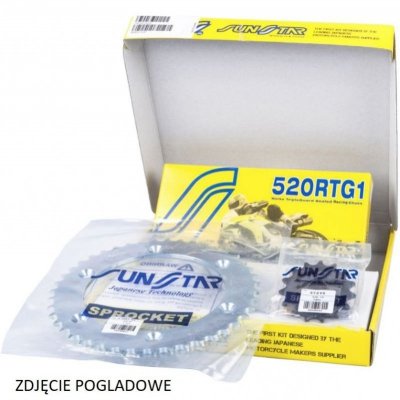 SUNSTAR ZESTAW NAPĘDOWY YAMAHA MT 03 06-12 PLUS ZŁOTY (15/47/112) (DO 1000CC) (SUN38715/SUN1-3541-47/SS520RTG1-112G) - MADE IN J