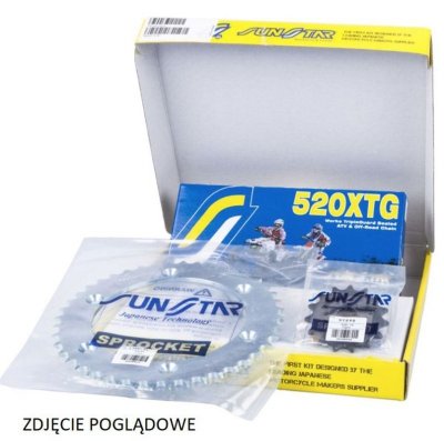 SUNSTAR ZESTAW NAPĘDOWY YAMAHA XT 660X 04-12 PLUS ZŁOTY (15/45/110) (DO 750CC) (SUN39415/SUN1-3541-45/SS520XTG-110G) - MADE IN J
