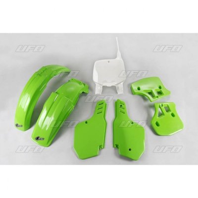 UFO KOMPLET PLASTIKÓW KAWASAKI KX 500 96-99 KOLOR OEM (ZIELONY/BIAŁY) (KA186E999)