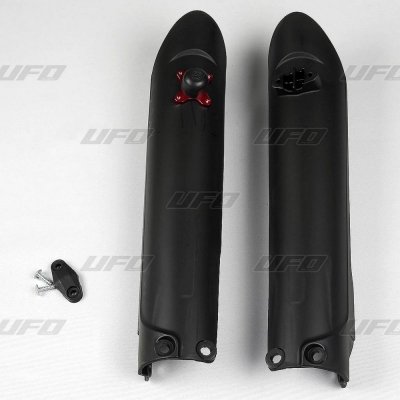 UFO OSŁONY TELESKOPÓW ( AMORTYZATORÓW ) PRZEDNICH KTM SX / SX-F 15-21 Z BLOKADĄ KOLOR CZARNY