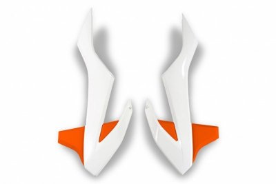 UFO OSŁONY CHŁODNICY KTM SX 85 18-2023 KOLOR OEM 19 (BIAŁY/POMARAŃCZOWY)