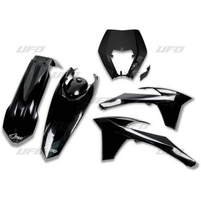 UFO KOMPLET PLASTIKÓW KTM EXC/EXC-F 12-13 KOLOR CZARNY (KT521E001)