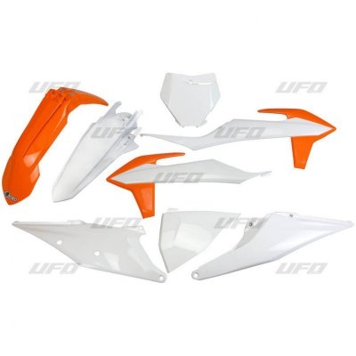 UFO KOMPLET PLASTIKÓW KTM SX 125/150/250 19-22, SXF (SX-F) 250/350/450 19-22 KOLOR OEM (POMARAŃCZOWY/BIAŁY) (KT522E999)