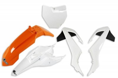 UFO KOMPLET PLASTIKÓW KTM SX 65 16-23 KOLOR OEM 17 (POMARAŃCZOWY/BIAŁY)