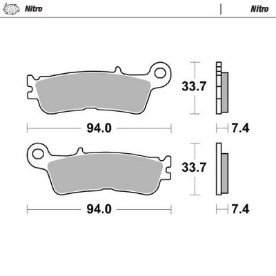 MOTO-MASTER KLOCKI HAMULCOWE SINTER METAL ENDURO: 21 (NITRO) PRZÓD / PRZEDNIE KH755 FANTIC XX 125, XEF/XXF 250/450, XEX 250 22-,