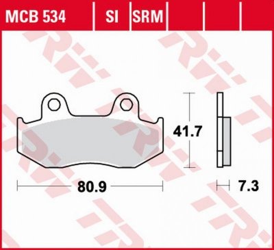 TRW ZF KLOCKI HAMULCOWE KH092 ORGANIC HONDA CR 125R 84-86, MTX 125 85-95, NES/SH 125/150 00-08, XL 125R 85-91, XL 250R 84-93, XL