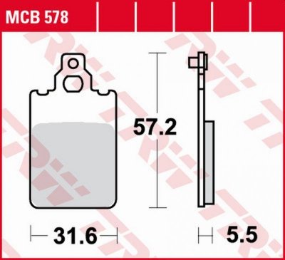 TRW ZF KLOCKI HAMULCOWE KH116 ORGANIC APRILIA AF-1/ET/RS 50 87-94, BENELLI CHRONO 50 92-93, BETA CHRONO 50 92-93, SUZUKI DT 50R 