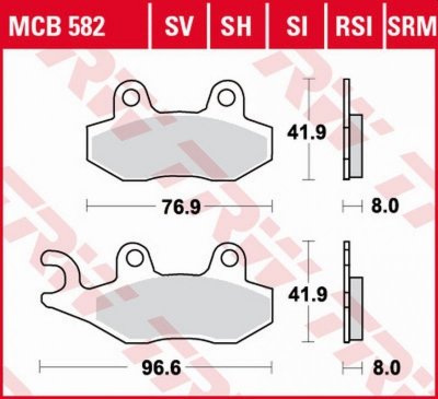 TRW ZF KLOCKI HAMULCOWE KH135 SINTER OFFROAD KAWASAKI KLX 125 10-13, KX 125/250/500 89-93, KDX 200/250 93-94, KLX 09-17, SUZUKI 