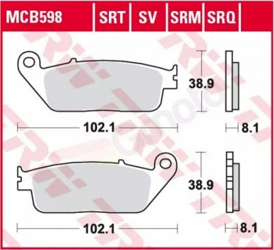 TRW ZF KLOCKI HAMULCOWE KH142 SINTER RACING (WYCZYNOWE) BMW C-EVOLUTION 14-, C 650 11-, SUZUKI BURGMAN 650 04- PRZÓD