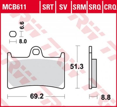 TRW ZF KLOCKI HAMULCOWE KH252 KH380 SINTER RACING YAMAHA FZ6 07-10, FZS 600 98-01, MT-07 14-17, TRACER 700 16-, FZ8 10-16, MT-09