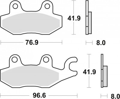 TRW ZF KLOCKI HAMULCOWE KH165 ORGANIC HONDA NSR 50 93-96 CB 125F 14-16, KAWASAKI EX 250 07-17, KLF 300 89-07, SUZUKI DR 250 82-8