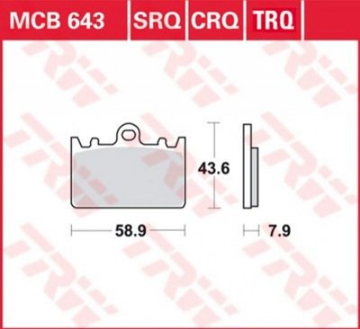 TRW ZF KLOCKI HAMULCOWE KH180 SINTER RACING KAWASAKI ZXR 400L 91-03, PRZÓD