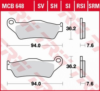TRW ZF KLOCKI HAMULCOWE KH181 SINTER APRILIA RX 125 00-13, BMW G 450X 08-11, KTM EXC 125 90-16, SX 250 96-, EXC-F 350 11-, EXC 4