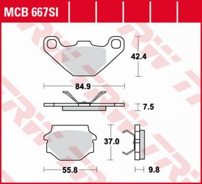 TRW ZF KLOCKI HAMULCOWE KH067 SINTER OFFROAD APRILIA MX 125 03-07, RX 125 00-01, CAGIVA WMX 125 89-, TYŁ
