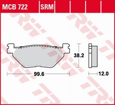 TRW ZF KLOCKI HAMULCOWE KH319 ORGANIC YAMAHA XP 500/530 T-MAX 01-18, TDM 900 02-14, XV/XVS 950 09-18, XT 1200Z TENERE 11-18, FJR