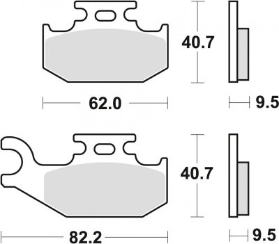TRW ZF KLOCKI HAMULCOWE KH317 SINTER OFFROAD SUZUKI LTF 500 03-04, YAMAHA YXR 660 04-06 YFM 700 RAPTOR 06-, TYŁ
