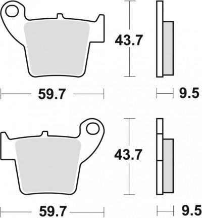 TRW ZF KLOCKI HAMULCOWE KH346 SINTER OFFROAD (WYCZYNOWE) HONDA CRF 250 04-, CRF 450 02-, TYŁ