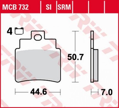 TRW ZF KLOCKI HAMULCOWE KH355/4 SINTER OFFROAD ARCTIC CAT DVX 250 06-09, DVX 300 09-, GILERA OREGON QUAD 250 07-, KYMCO KXR 250 