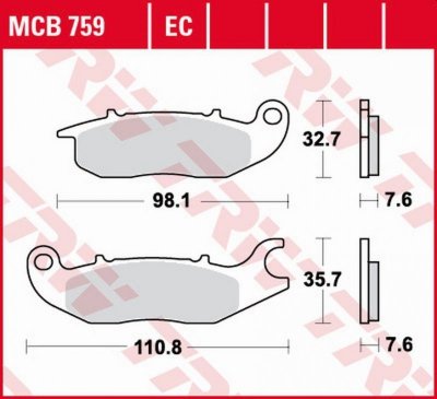 TRW ZF KLOCKI HAMULCOWE KH375 ECO ORGANIC HONDA CBF 125 09-16, CBR 125R 04-17, Z 125 MONKEY 18-, RIEJU NKD 125 08-10, RS-2 125 0