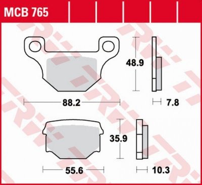 TRW ZF KLOCKI HAMULCOWE KH093 ORGANIC APRILIA RX 125 08-13, DERBI SENDA/TERRA/GPR 125 08-16, GAS GAS EC 250/300 12-16, RIJEJU MA