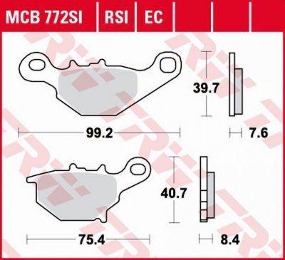 TRW ZF KLOCKI HAMULCOWE KH401 SINTER OFFROAD SUZUKI RM 85/L 05-, TYŁ