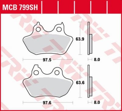 TRW ZF KLOCKI HAMULCOWE KH434 SINTER STREET HARLEY DAVIDSON 1450 / 1584 / 1800 06-10, TYŁ