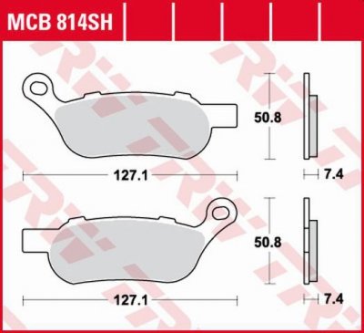 TRW ZF KLOCKI HAMULCOWE KH458 SINTER STREET HARLEY-DAVIDSON 1584 / 1690 / 1750 / 1800 08-, TYŁ