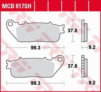 TRW ZF KLOCKI HAMULCOWE KH488 SINTER STREET HONDA VFR 800F 14-, VFR 800X CROSSRUNNER 11-, CB 1000R 08-16, VFR 1200F 10-16 TYŁ