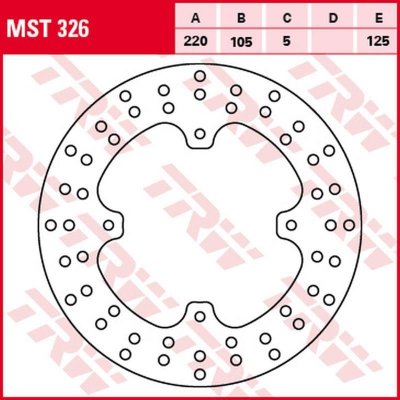 TRW ZF TARCZA HAMULCOWA TYŁ HONDA XL 250R BAJA 88-91, NX 500/650 DOMINATOR 93-01, FX 650 VIGOR 99-02, SLR 650 97-98 (220X105X5MM