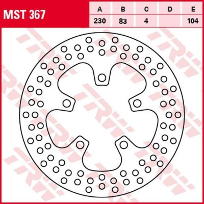 TRW ZF TARCZA HAMULCOWA TYŁ KAWASAKI ZX-7R NINJA 96-02, ZX-7RR NINJA 96-99, ZXR 750/R 89-95, ZX-9R NINJA 94-97 (230X83X4MM) (NG1