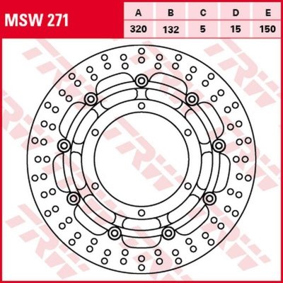 TRW ZF TARCZA HAMULCOWA PRZÓD YAMAHA XT 660X 04-16 (320X132X5MM)