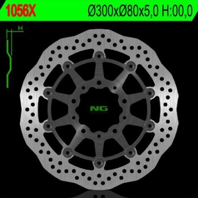 NG TARCZA HAMULCOWA PRZÓD KAWASAKI ZX6R 05-16, ER6F/N 06-18, KLE 650 VERSYS 07-22, Z750, Z1000,ZX10R (300X80X5) (5X10,5MM) WAVE 