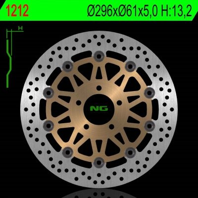 NG TARCZA HAMULCOWA PRZÓD KAWASAKI ZX9R 98-99 (296X61X5MM) (5X10,5MM)