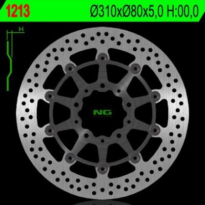 NG TARCZA HAMULCOWA PRZÓD KAWASAKI ZX6R 636 13-16, Z800 12-17, ZX10R 08-15, Z1000 14-20, ZZR1400 06-17, GTR1400 07-18, ZX14 07-15 (310X80X5) PŁYWAJĄCA