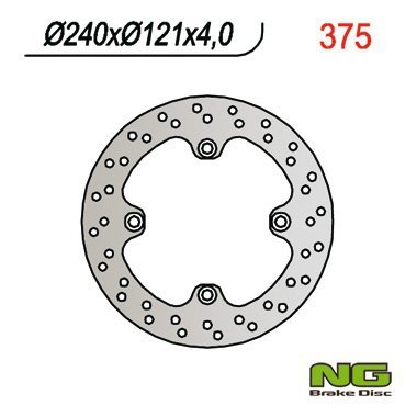 NG TARCZA HAMULCOWA TYŁ HONDA CR 125 98-01, CR 250 97-01 (240x121x4)