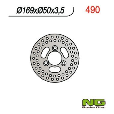 NG TARCZA HAMULCOWA PRZÓD KAWASAKI KSF 250 96-01, KEF 300 01-02 (169x50x3,5)