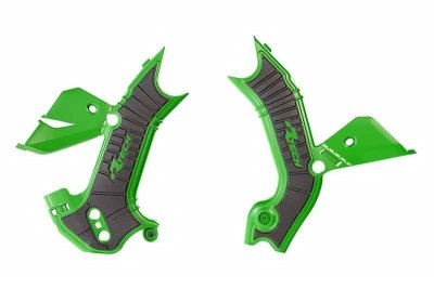 RACETECH (RTECH) OSŁONY RAMY KAWASAKI KXF 450 24-25, KXF 250 25 KOLOR CZARNY / ZIELONY