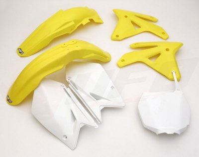 UFO KOMPLET PLASTIKÓW SUZUKI RMZ 450 07 KOLOR OEM (BIAŁY/ŻÓŁTY) (SU408E999)