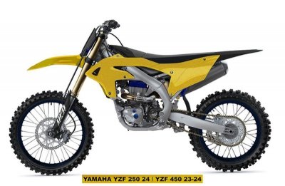 UFO KOMPLET PLASTIKÓW (FULL KIT) Z OSŁONAMI TELESKOPÓW (AMORTYZATORÓW) YAMAHA YZF 250 24-25, YZF 450 23-25 KOLOR ZŁOTY - WYPRZED