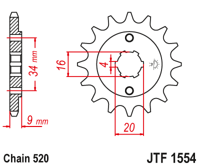 DID JT zestaw napędowy Yamaha TT - R230 (05-20)