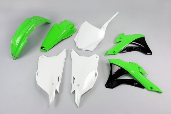 UFO KOMPLET PLASTIKÓW KAWASAKI KX 85 '14-21 KOLOR OEM '16-'19 (ZIELONY/BIAŁY)