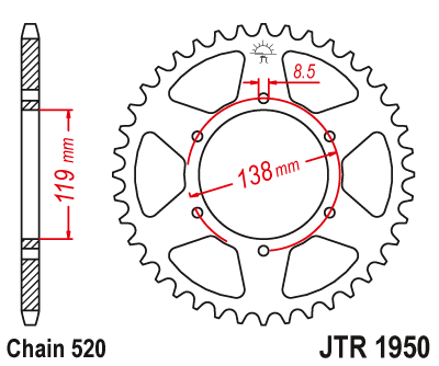 DID JT zestaw napędowy Husaberg FE400 / 96-99 