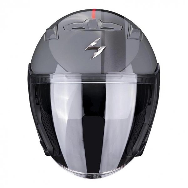 SCORPION KASK EXO-230 SR CEMENT GREY-RED [SZARY POŁYSK]