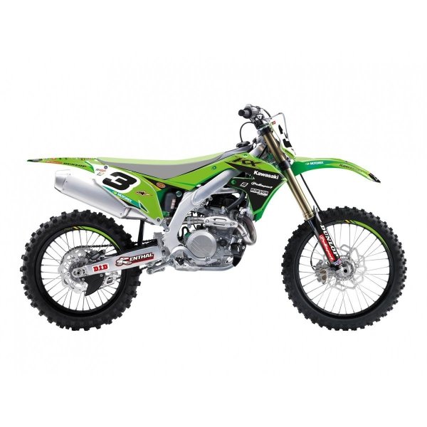 BLACKBIRD KOMPLET NAKLEJEK (OKLEINA) KAWASAKI KXF 250 '21-23 KXF 450 '19-'23 Replica Kawasaki Racing Team 2021