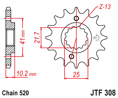 DID JT zestaw napędowy Yamaha MT-03 (06-12)